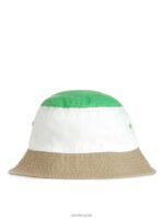 ARKET accessoires 0DXJP1630 groen/wit/beige vissershoed met kleurvlakken kinderen