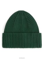 ARKET accessoires 0DXJP1659 donkergroen ribgebreide muts kinderen - Image 2
