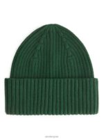 ARKET accessoires 0DXJP1659 donkergroen ribgebreide muts kinderen