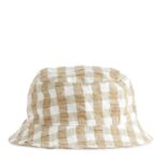 ARKET accessoires 0DXJP1691 beige/wit seersucker vissershoedje kinderen