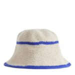 ARKET accessoires 0DXJP1693 beige/blauw gehaakte zonnehoed kinderen