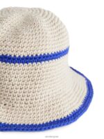 ARKET accessoires 0DXJP1693 beige/blauw gehaakte zonnehoed kinderen - Image 3