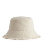 ARKET accessoires 0DXJP635 beige vissershoedje van linnenmix vrouwen