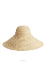 ARKET accessoires 0DXJP647 beige strohoed met brede rand vrouwen - Image 2