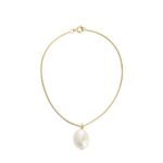 ARKET accessoires 0DXJP787 goud/wit zoetwaterparel hanger enkelbandje vrouwen