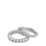 ARKET accessoires 0DXJP797 zilver strass pinkring set van 2 vrouwen