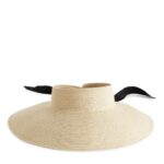 ARKET accessoires 0DXJP824 beige/zwart zonnevizier van stro vrouwen