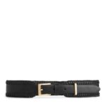 ARKET accessoires 0DXJP832 zwart leren riem met zweepsteek vrouwen