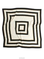 ARKET accessoires 0DXJP840 zwart/bruin/beige bedrukte zijden sjaal vrouwen