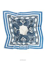 ARKET accessoires 0DXJP843 gebroken wit/blauw bedrukte zijden sjaal vrouwen - Image 2