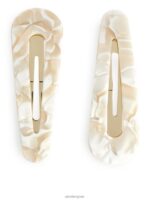 ARKET accessoires 0DXJP853 witte parel haarclips set van 2 vrouwen