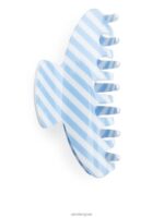 ARKET accessoires 0DXJP855 wit Blauw gestreepte haarklauw vrouwen