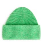 ARKET accessoires 0DXJP895 groente dubbelgevouwen alpaca merino muts vrouwen