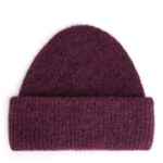 ARKET accessoires 0DXJP896 bordeaux dubbelgevouwen alpaca merino muts vrouwen