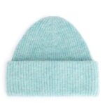 ARKET accessoires 0DXJP897 licht turkoois dubbelgevouwen alpaca merino muts vrouwen