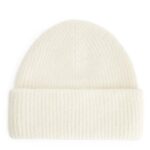 ARKET accessoires 0DXJP902 gebroken wit dubbelgevouwen alpaca merino muts vrouwen
