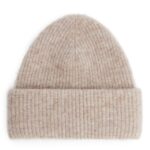 ARKET accessoires 0DXJP905 beige dubbelgevouwen alpaca merino muts vrouwen