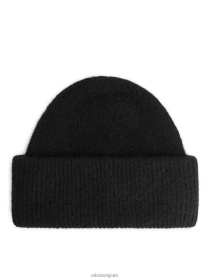 ARKET accessoires 0DXJP911 zwart Alpaca merino muts vrouwen