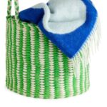 ARKET huishoudartikelen 0DXJP1353 groen/gebroken wit opbergmand 41 cm unisex