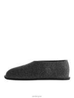 ARKET huishoudartikelen 0DXJP721 donkergrijs gemêleerd Pia wallen wollen pantoffels unisex - Image 3