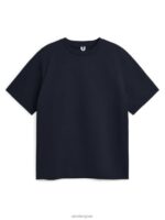 ARKET kleding 0DXJP1009 donkerblauw interlock t-shirt vrouwen