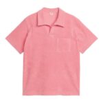 ARKET kleding 0DXJP1016 roze poloshirt van katoenen badstof Heren
