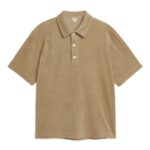 ARKET kleding 0DXJP1018 beige poloshirt van katoenen badstof Heren