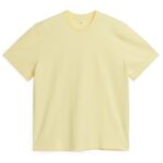 ARKET kleding 0DXJP1021 geel oversized zwaargewicht t-shirt vrouwen