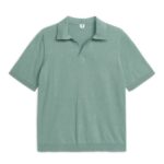 ARKET kleding 0DXJP1024 groente katoenen linnen poloshirt Heren