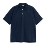 ARKET kleding 0DXJP1028 donkerblauw katoenen poloshirt Heren