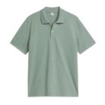 ARKET kleding 0DXJP1034 stoffig groen piqué poloshirt Heren