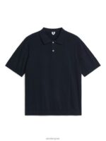 ARKET kleding 0DXJP1046 donkerblauw poloshirt van katoenzijde Heren - Image 5