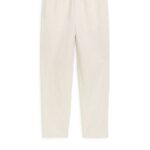 ARKET kleding 0DXJP1054 licht beige linnen broek met trekkoord Heren