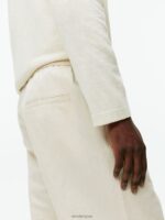 ARKET kleding 0DXJP1054 licht beige linnen broek met trekkoord Heren - Image 3