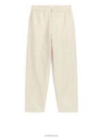 ARKET kleding 0DXJP1054 licht beige linnen broek met trekkoord Heren - Image 6