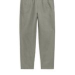 ARKET kleding 0DXJP1056 kaki groen linnen broek met trekkoord Heren
