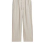 ARKET kleding 0DXJP1057 beige linnen broek met trekkoord Heren