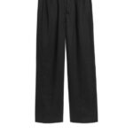 ARKET kleding 0DXJP1058 zwart linnen broek met trekkoord Heren