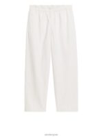 ARKET kleding 0DXJP1059 gebroken wit ontspannen katoenen linnen broek Heren