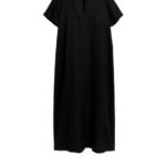 ARKET kleding 0DXJP105 zwart maxi linnen jurk vrouwen