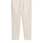 ARKET kleding 0DXJP1060 gebroken wit normale cropped katoen-linnen broek Heren