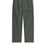 ARKET kleding 0DXJP1063 kaki groen brede functionele broek Heren