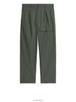 ARKET kleding 0DXJP1063 kaki groen brede functionele broek Heren