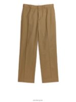ARKET kleding 0DXJP1067 bruin op maat gemaakte wijde broek Heren