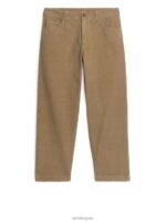 ARKET kleding 0DXJP1079 donker beige katoenen broek Heren