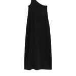 ARKET kleding 0DXJP111 zwart jersey jurk met één schouder vrouwen