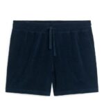 ARKET kleding 0DXJP1131 donkerblauw badstof korte broek Heren