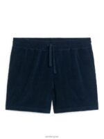 ARKET kleding 0DXJP1131 donkerblauw badstof korte broek Heren