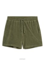 ARKET kleding 0DXJP1132 groente badstof korte broek Heren
