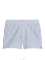 ARKET kleding 0DXJP1143 wit Blauw seersucker zwembroek Heren - Image 6